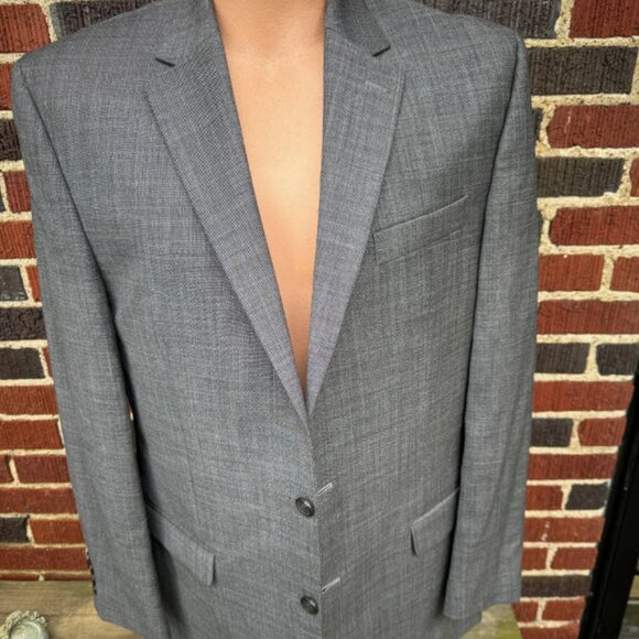 CHAPS Mens Two Piece Suit Jacket 44L Pant 36Wx34L Gray NWOT